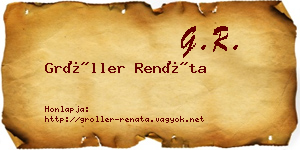Gröller Renáta névjegykártya
